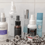 face masks line up in a row