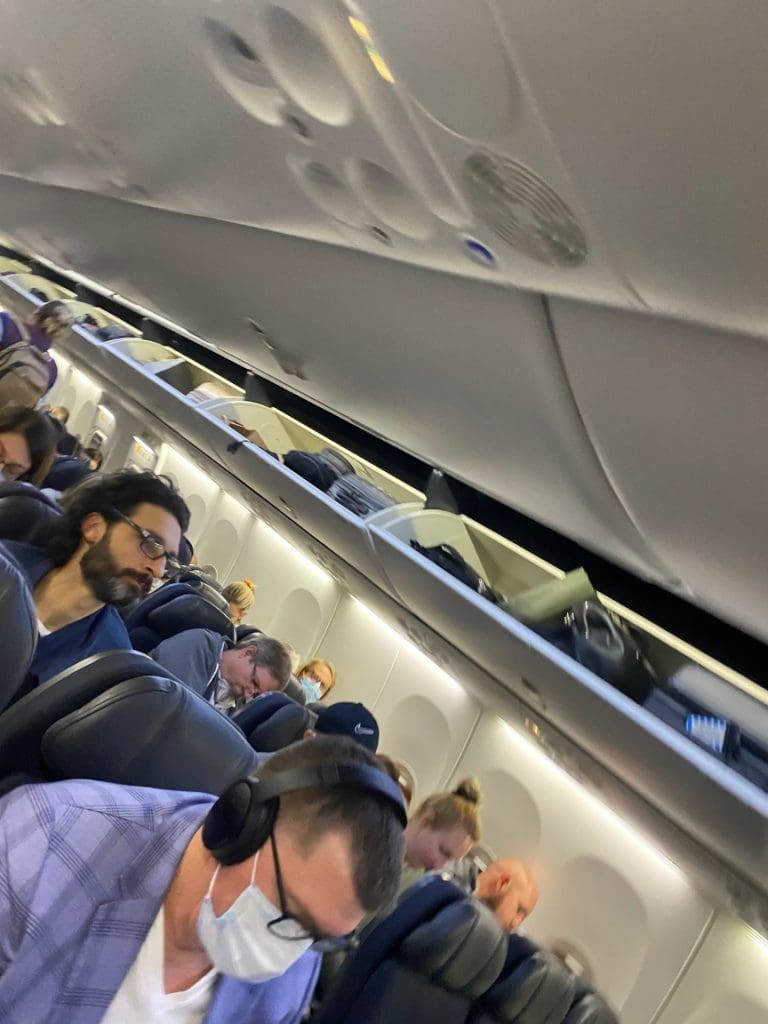 The Qantas flight I was on was packed