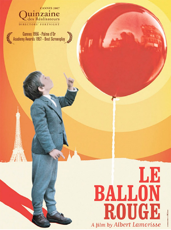 boy with a balloon on a movie poster