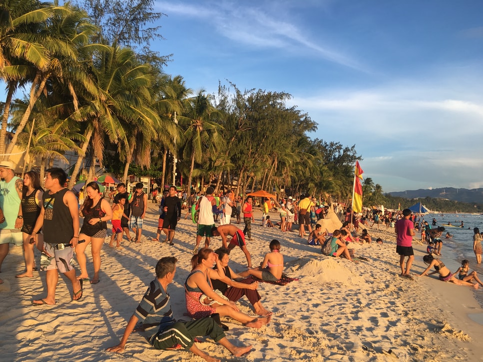 Over crowded beach of Boracay 