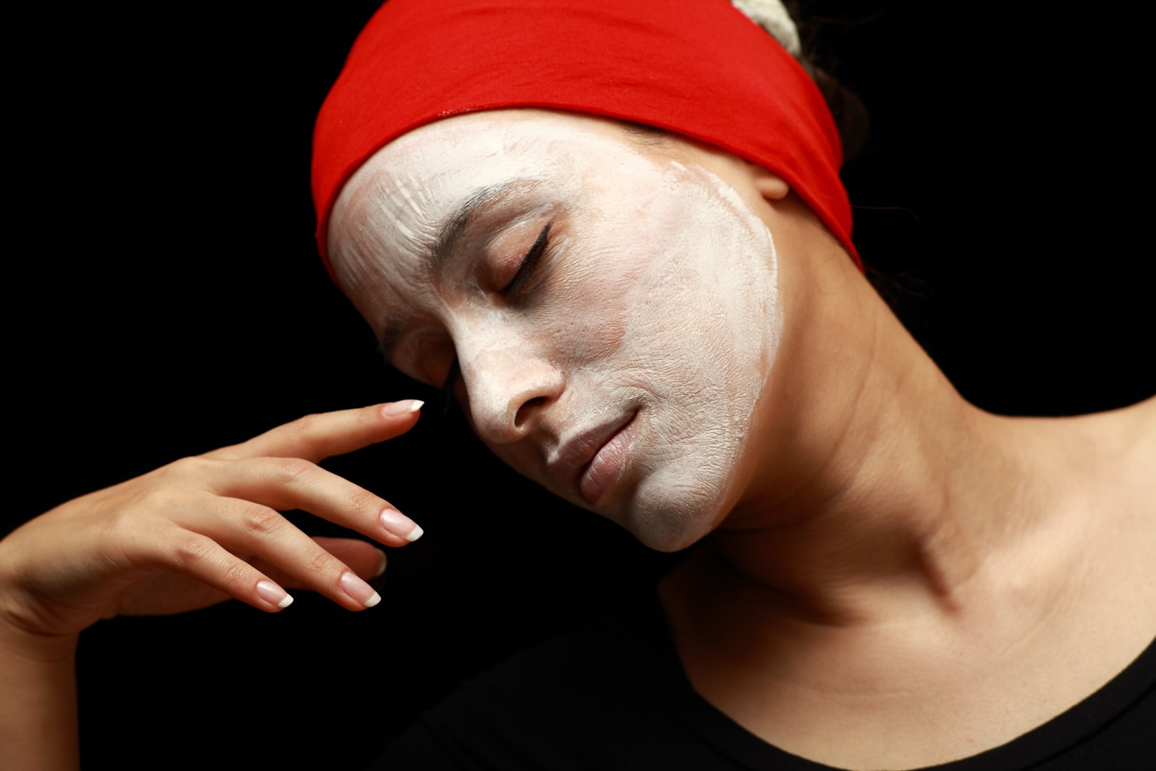 woman wearing a skincare face mask