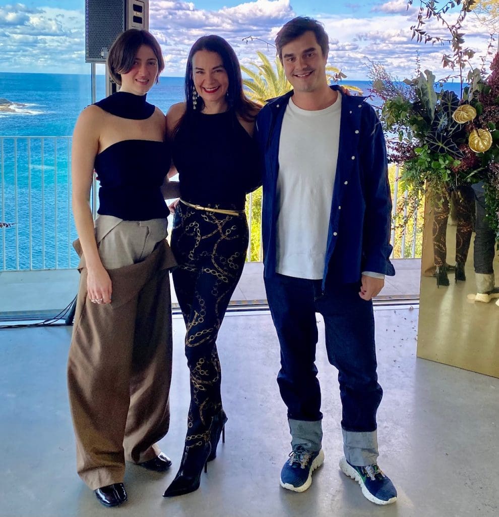 Renae with Jordan Dalah and his co-designer Lucinda at 'Le Grand Pique-Nique Noir'  experience to celebrate Glenfiddich's collaboration with  Jordan Dalah.
