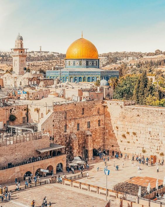 The Western Wall and the Dome of the Rock in Israel, the middle east.