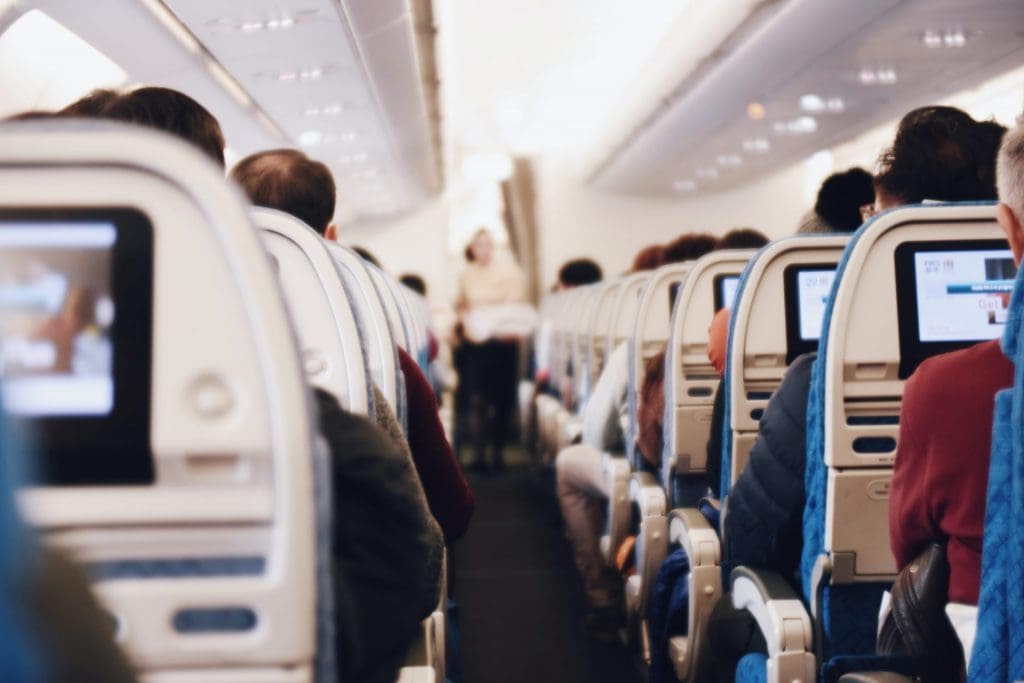 inside aircraft - seats in a row