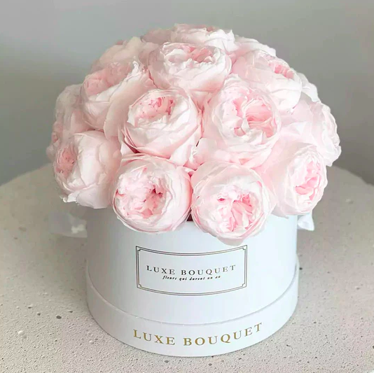 Luxe Bouquet's Everlasting Peony Box in Pink for Valentine's Day