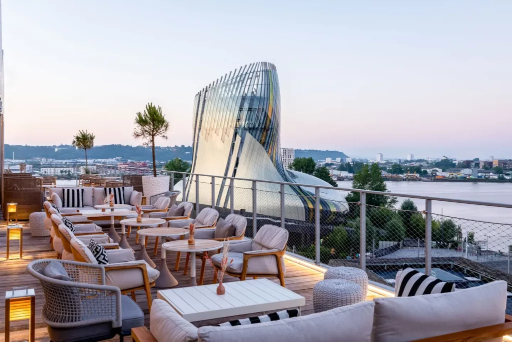 The stunning rooftop at Renaissance Bordeaux