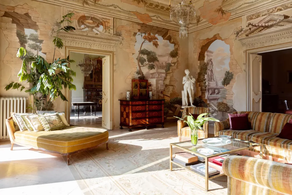 The interiors Villa Tasca in Noto, Sicily.