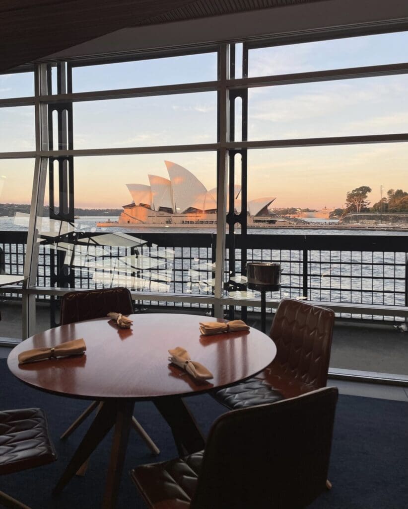 Quay Restaurant, view of the Sydney opera house from the restaurant windows