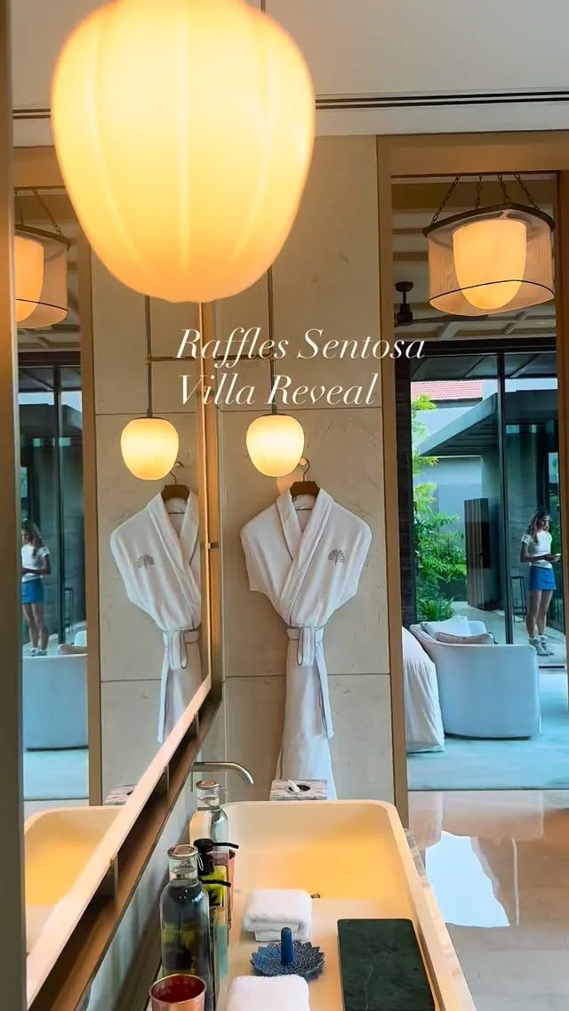 RAFFLES SENTOSA VILLA REVEAL 🇸🇬This all villa resort has 62 extraordinary villas all with swimming pools for guests to enjoy.In Villa dining is a highlight. Absolute luxury. #luxuryhotelssingapore #rafflessentosasingapore