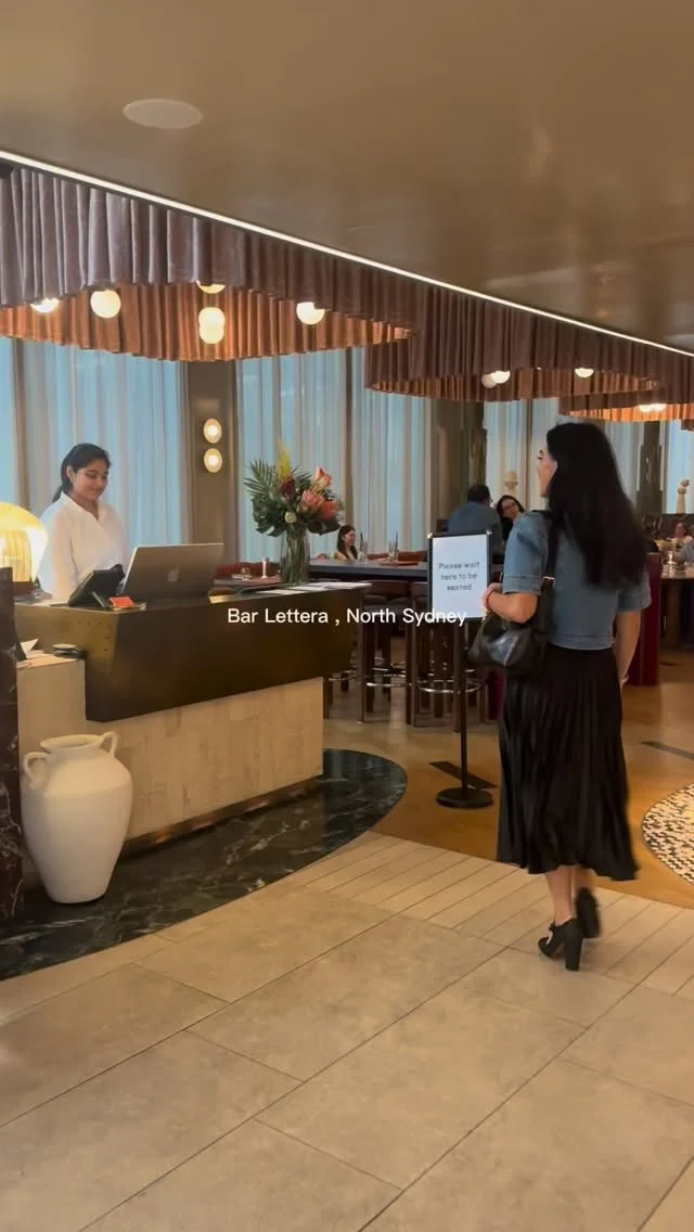 BAR LETTERA NORTH SYDNEY 💫Come Inside Bar Lettera, the elegant new Italo-Australian restaurant in North Sydney, where head chef Ryan Perry — formerly of The Bridge Room and Momofuku Seiobo — is reimagining classic Italian flavours with local produce on every plate. Loved the kingfish and the cocktails. Fantastic sirloin steak and a creative prawn toast in a cannoli! #barlettera