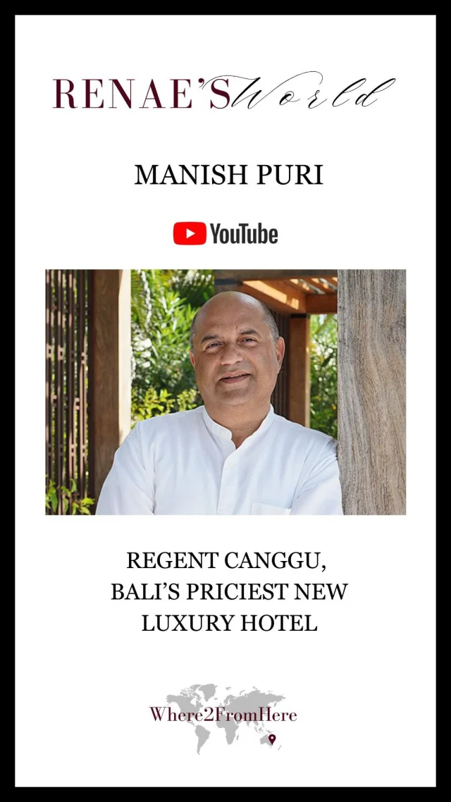 MANISH PURI AT THE REGENT BALI CANGGU This is Bali’s most expensive new hotel, and Regent have brought in one of the region’s most experienced Luxury General Managers to ensure the hotel is something very special.This is such a great conversation about Bali, about the world of luxury hotels and about the mind of a man who is focussed on absolute luxury every day of his working life. *Full episode live on YouTube #regentbali #regentbalicanggu #manishpuri